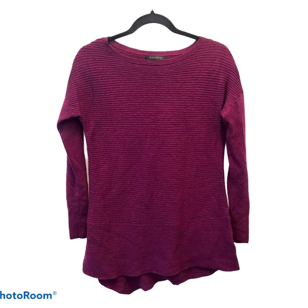 Tahari Plum Asymmetrical Sweater